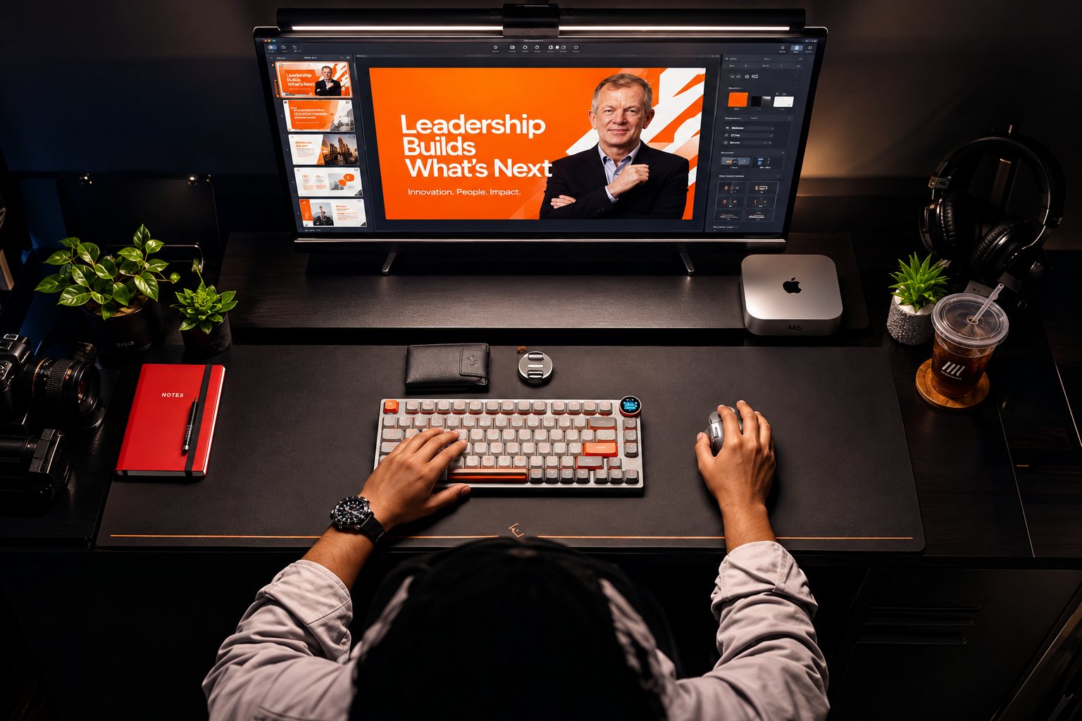 A creative at work at an editing desk in the Lab